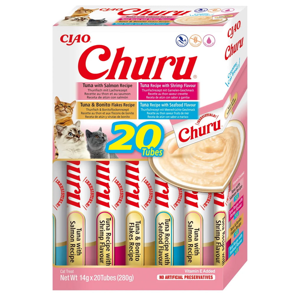 Inaba Churu Variety Przysmak dla Kota Owoce Morza 20x14g
